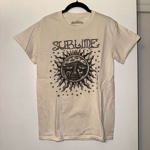 Sublime Unisex Cream Black Graphic Short Sleeve Shirt Size Small - Picture 1 of 9